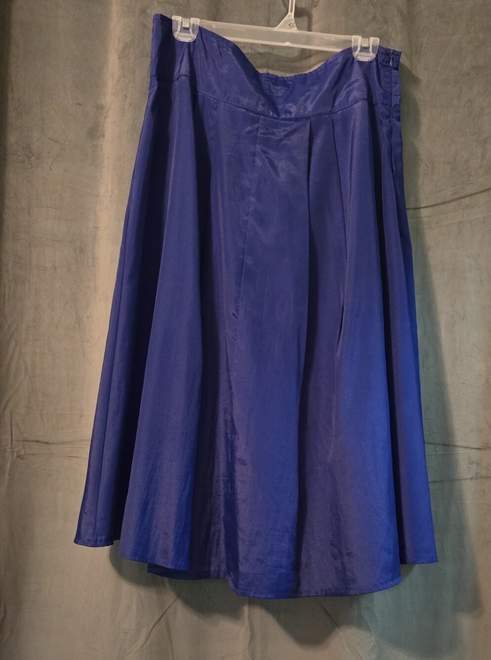 Blue A-Line Midi Skirt